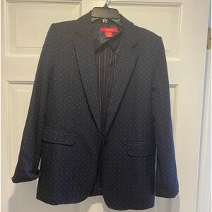 Casual navy print blazer